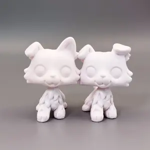 2 Pcs White Base Blank Paint Set - Art Supply for DIY Painting, Toy Animals, Ages 3-12 Children's Clay Handicraft Toy (Ideal for Birthdays)