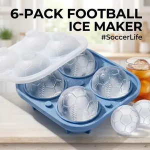 4-Cavity Silicone Soccer Ball Ice Maker with Funnel – Create Crystal Clear Soccer Ice for Whiskey, Cocktails & Sodas – Slow Melting 3D Sphere Molds – Game Night Essential – Unique Birthday & Holiday Gift for Him - Durable & Easy to Clean