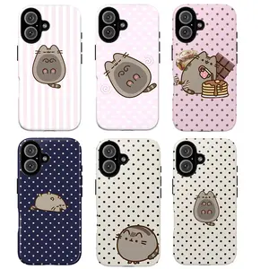 Pusheen the Cat Phone Case Collection, Donuts Hearts Sweets Polka Dots Stripes Cute Lazy Happy Vibes, Play Now Aesthetic Gift, iPhone 17 16 15 14 13 12 11 Pro Max Plus X, Galaxy S25 S24 S23 S22 S21 Ultra