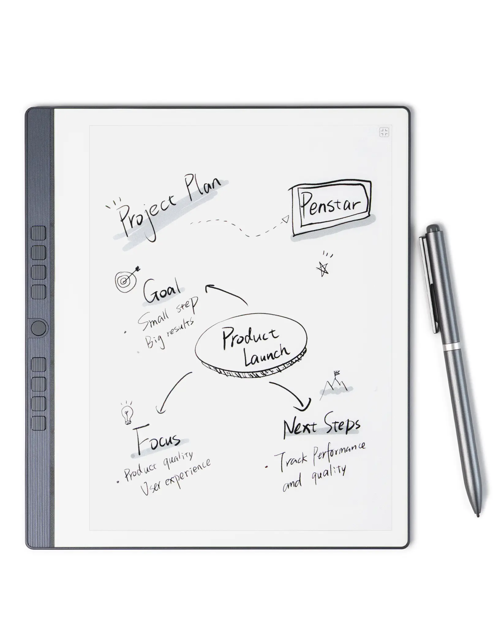 Penstar eNote 2 10.3-inch Paper-Feel E-Ink Notebook - 8192 Pressure 2560x1440 Display, Smart Translator, Voice-to-Text, Handwriting Recognition, 2 B5 Styluses, Pen-Only Input, No Glass, Writing Practice Tablet for Work & Study, 300 Ppi, 10.3 Inches