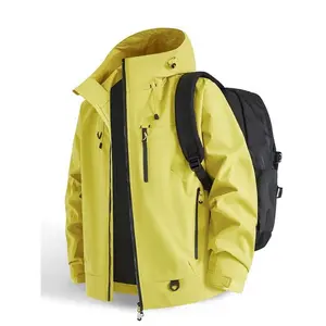 New Outdoor Hooded Couples' Mountain Climbing Jacket, Spring & Autumn Windproof Waterproof Breathable Stylish Plain Jacket