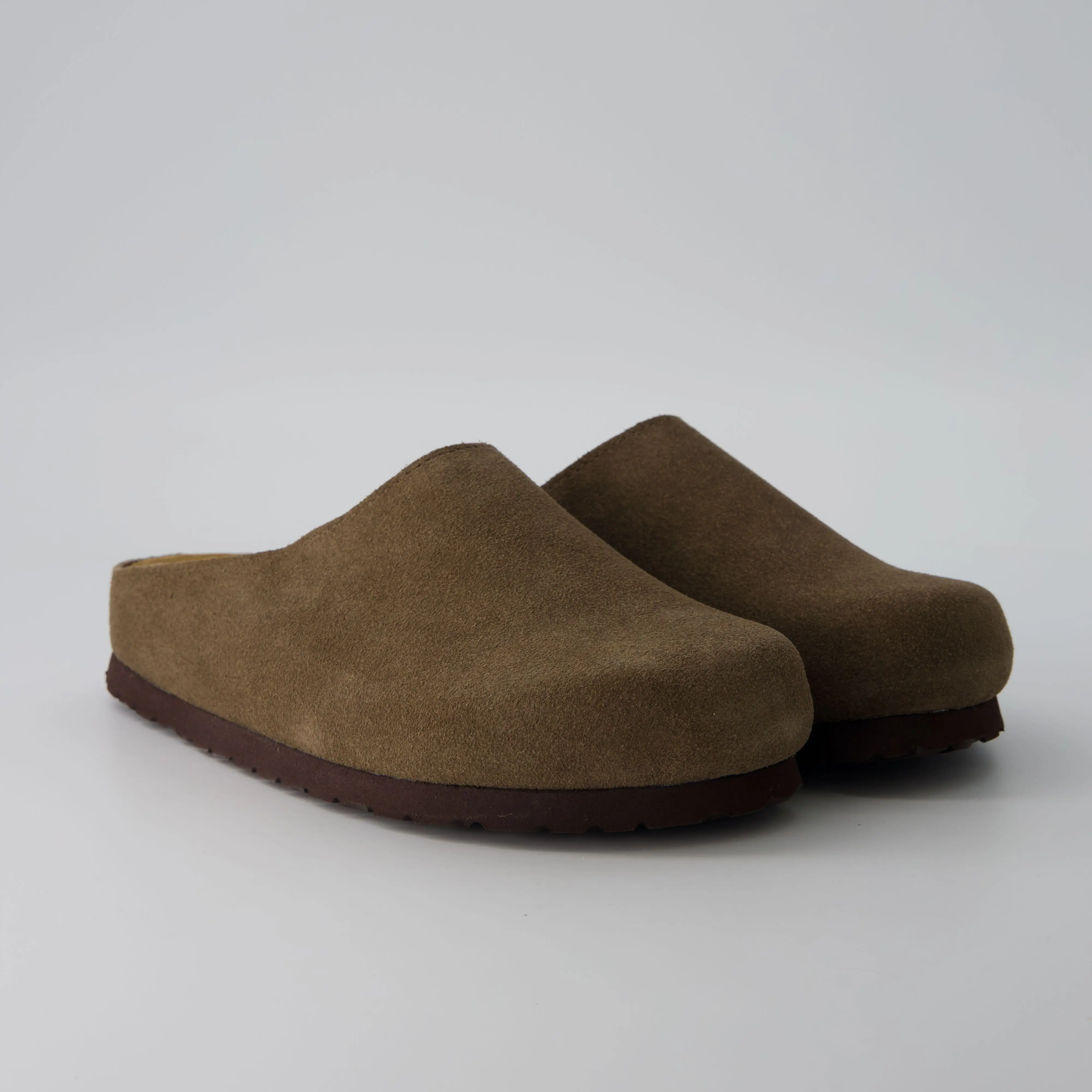 Cushionaire Lute Leather Clogs For Women | Genuine Suede Closed Toe Slip On Clogs With Leather Trim | Classic Indoor Outdoor Mule Design For Everyday Wear