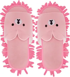 1 Pair Detachable Mop Slippers Shoes Microfiber Chenille Soft Comfortable Dust Dirt Hair Cleaner