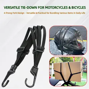 Adjustable Motorcycle Helmet Strap | Elastic Fixing Rope for Securing Helmet to Back Seat (60cm/90cm) - Anti-Loss Design