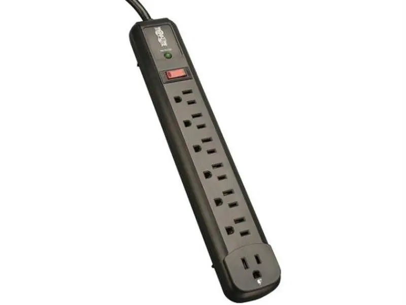 TRIPP LITE Surge Protector 7 Right Angle Outlets 4ft Cord 540 Joules - Black
