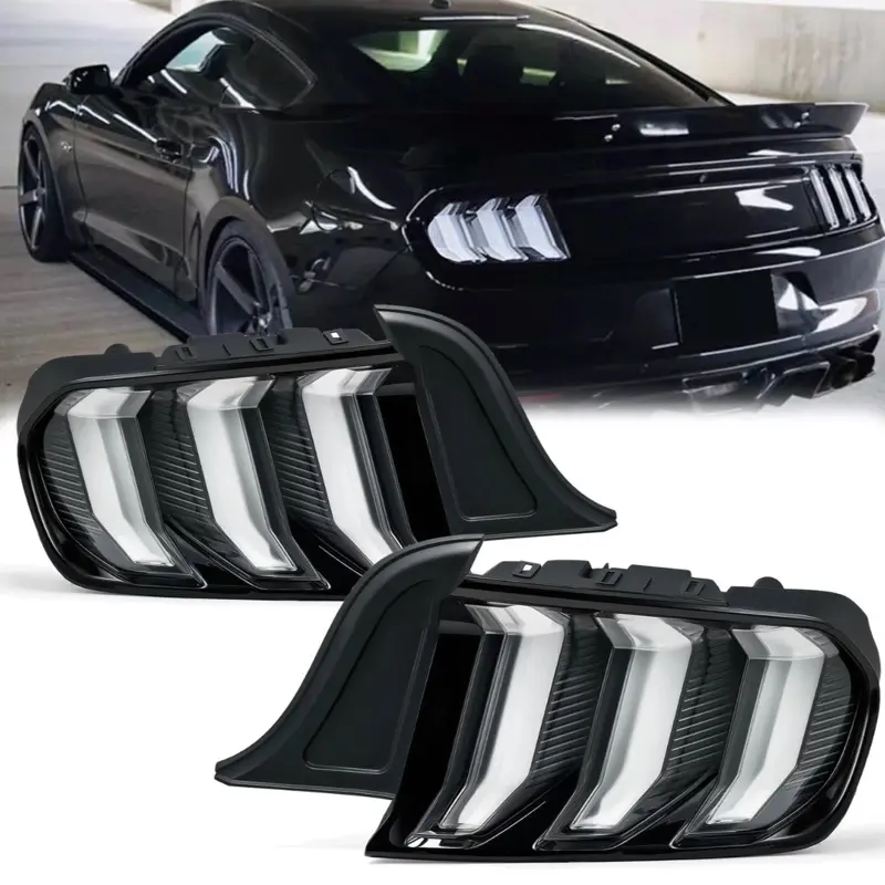 Clear LED Tail lights For Ford Mustang 2015-2022 Sequential Signals