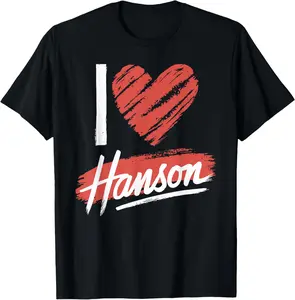 I Love HANSON T-Shirt County I Heart HANSON T-Shirt Graphic tees Casual Shortsleeve