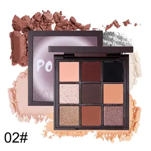 Multicolor matte eyeshadow, earthy tone shimmery eyeshadow, creamy nine-color eyeshadow palette