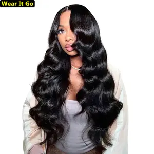 【Blend】TESLAL Wear It and Go Glueless Wig Pre Cut HD Lace 6X6X1 Lace Wig 180% Density Body Wave Adjustable Straps Pre-Plucked Wig Soft And Affordable