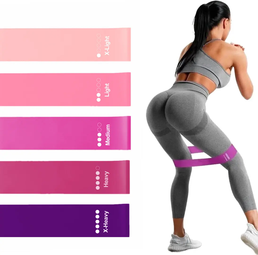 5 Pack TPE Resistance Bands Set – Non-Slip, Durable Loop Exercise Bands with 5 Progressive Resistance Levels for Home Gym, Yoga, Pilates, and Full Body Strength Training Workouts