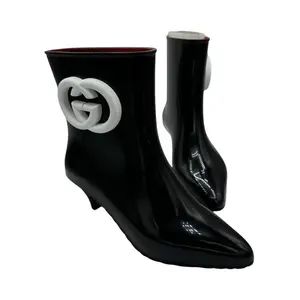 GUCCI - Black Interlocking GG Rubber Rain Boots