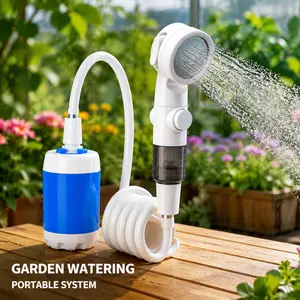 Outdoor showerhead for bathing, high-pressure portable electric water pump—convenient camping shower set with pet shower attachment