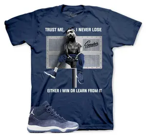 Tupac Motivation Shirt, Match Jordan 11 Midnight Navy, I Win or Learn Quote Tee