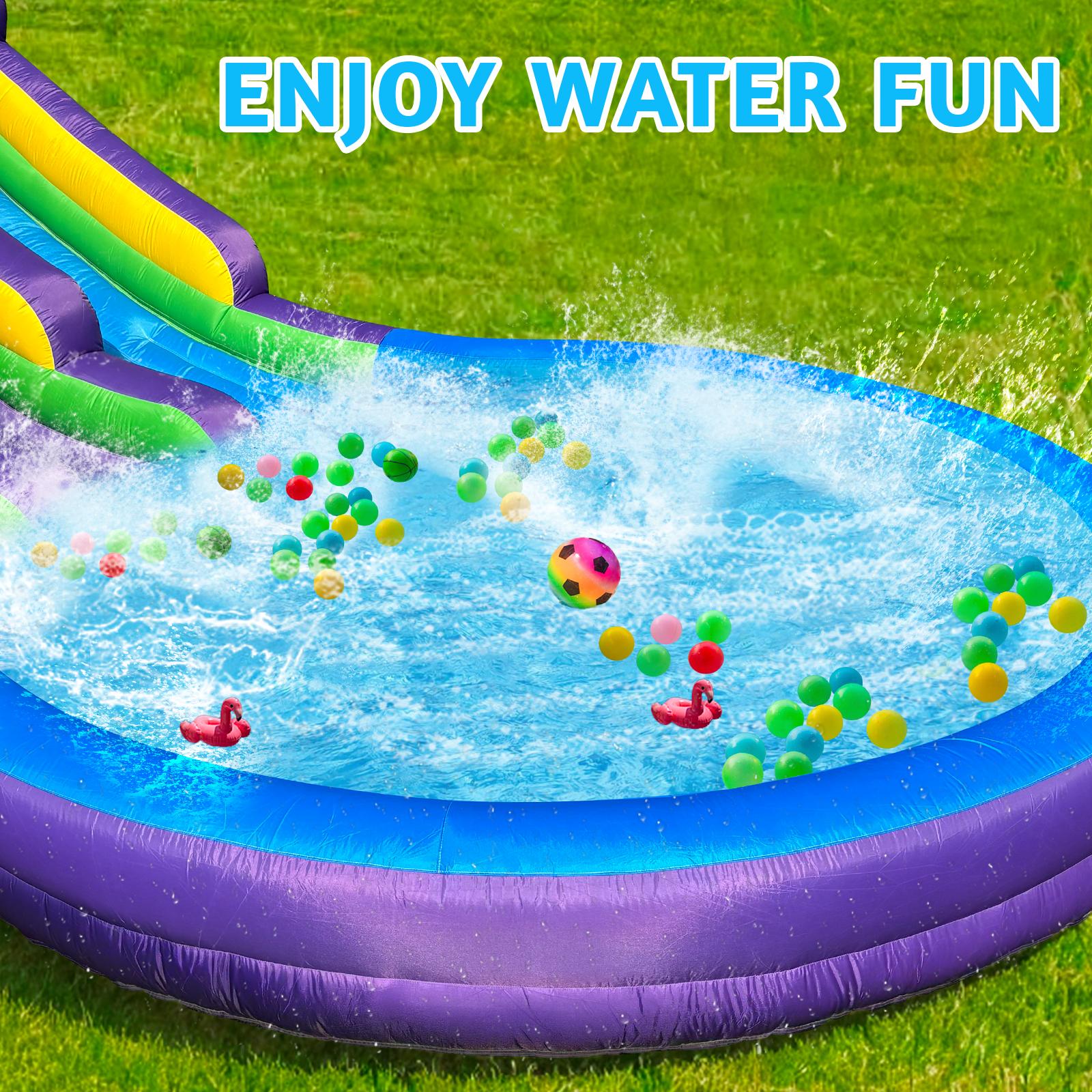 Sunglasses Inflatable Double Water Slide for Kids and Adults with Large Splash Pool Backyard Party Oxford Water Slide inflatable Water Slide for