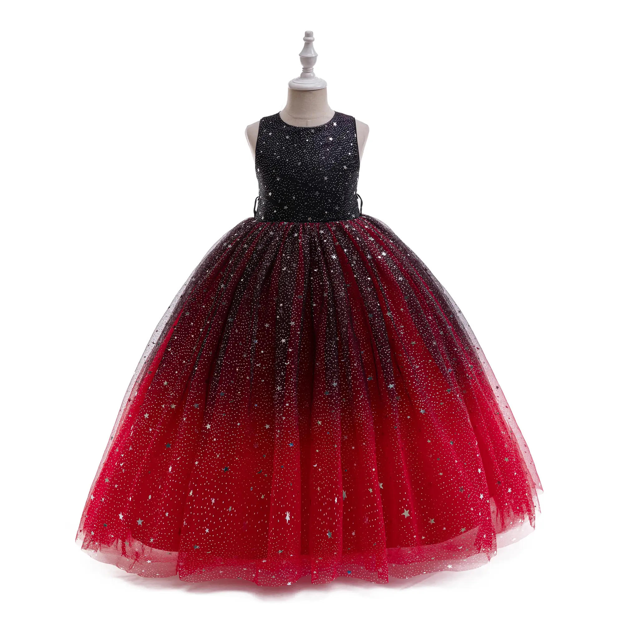 GetWish Flower Girls Tull Dress New Design Dance Prom Teenage Elegant Bridesmaid Sparkle Wedding Casual Birthday Party Sequin Kids Fashion Ball Gown P