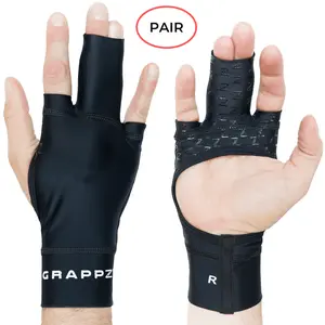 Grappz Middle Finger Brace Compression Gloves – Athletic Buddy Tape & Trigger Finger Splint Alternative – Finger Sleeve & Brace, Arthritis Pain Relief & Joint Stabilizer for All Sports - Unisex INCLUDES L&R GLOVES