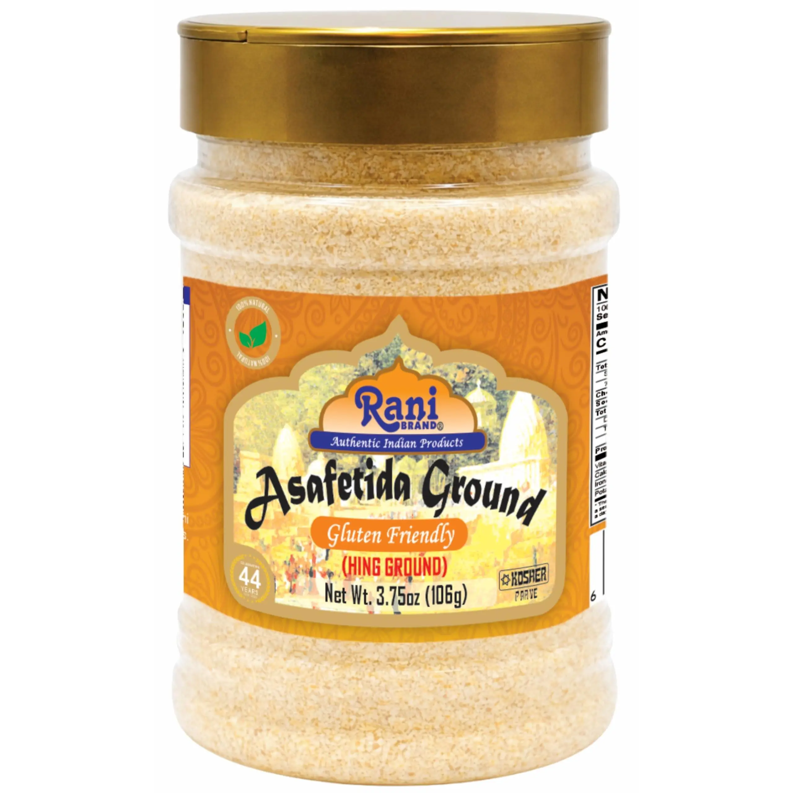 Rani Asafetida (Hing) Ground 3.75oz (106g) Gluten Friendly ~ All Natural | Salt Free | Vegan | Non-GMO| Kosher | Best for Onion Garlic Substitute