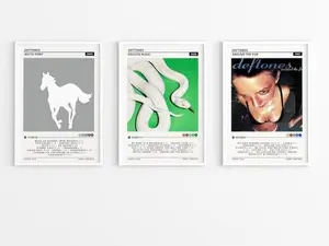 Deftones - Private Music, Around The Fur, White Pony Set Of 3 Album Poster  Music Gift  Music Wall Decor  Album Cover Art