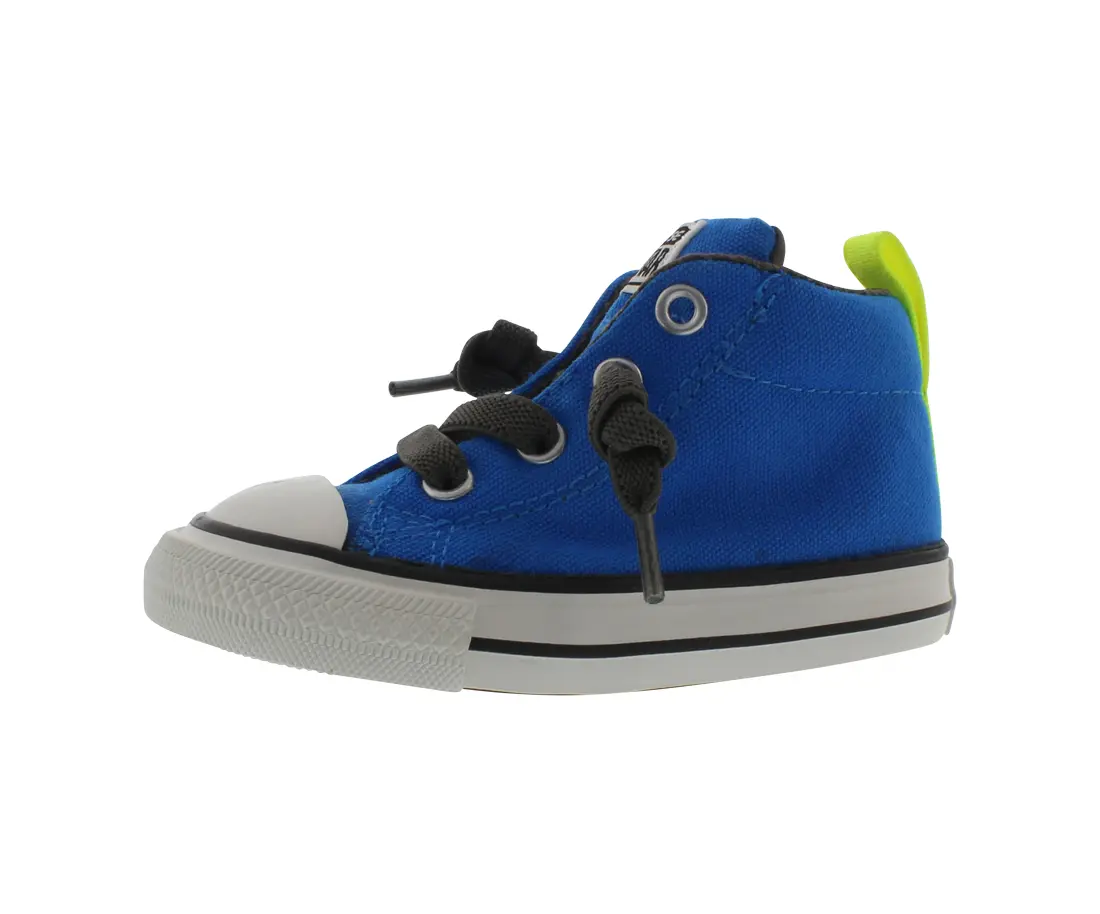 Converse Ct Street Mid-Top Canvas Shoes for Infants & Toddlers, Casual Lace-Up Sneakers for Kids Ages 2-3 Years, Round Toe, Solid, Prop 65 Safe, 0 - 3 Years
