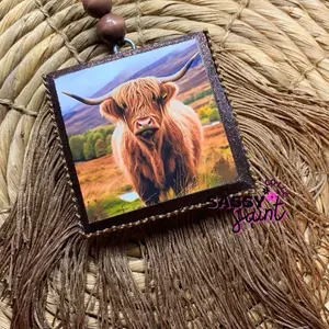 Sassy Saint Highland Cow Portrait - Car or Small Spaces. Home fragrance. Car fragrance. Highly Scented. Gift ideas. MADE TO ORDER
