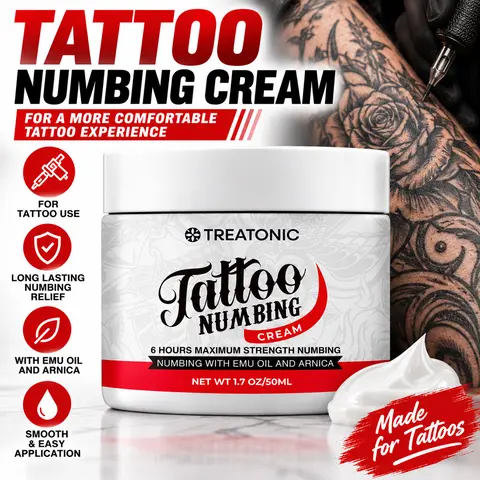 Treatonic Tattoo Balm & Cream with Arnica Oil, Emu Oil, 50g/1.7oz