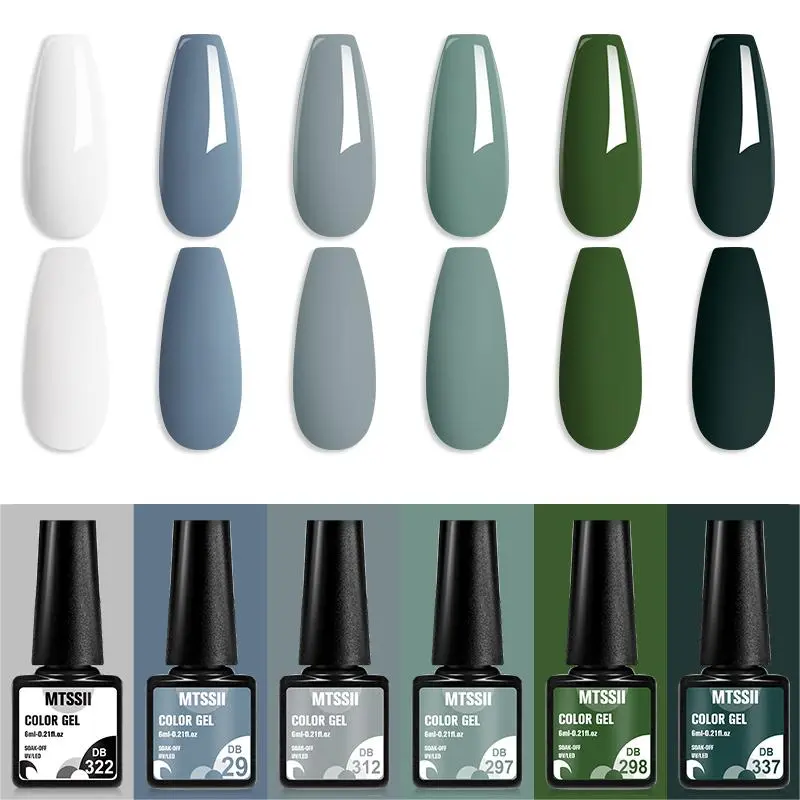 6-color Gel Nail Polish Set, Gel Based 1 Set Long Lasting Shimmering Nail Art Manicure DIY French Manicure For Women & Girls, Nail Art & Nail Polishes, Nail Products, Nail Supplies