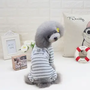 Dog Pajamas Striped Dog Clothes for Small Medium Dogs Girl Boy Comfy Puppy Outfit Doggy Jammies  Pet Costume, Grey, Pink, S-XXL