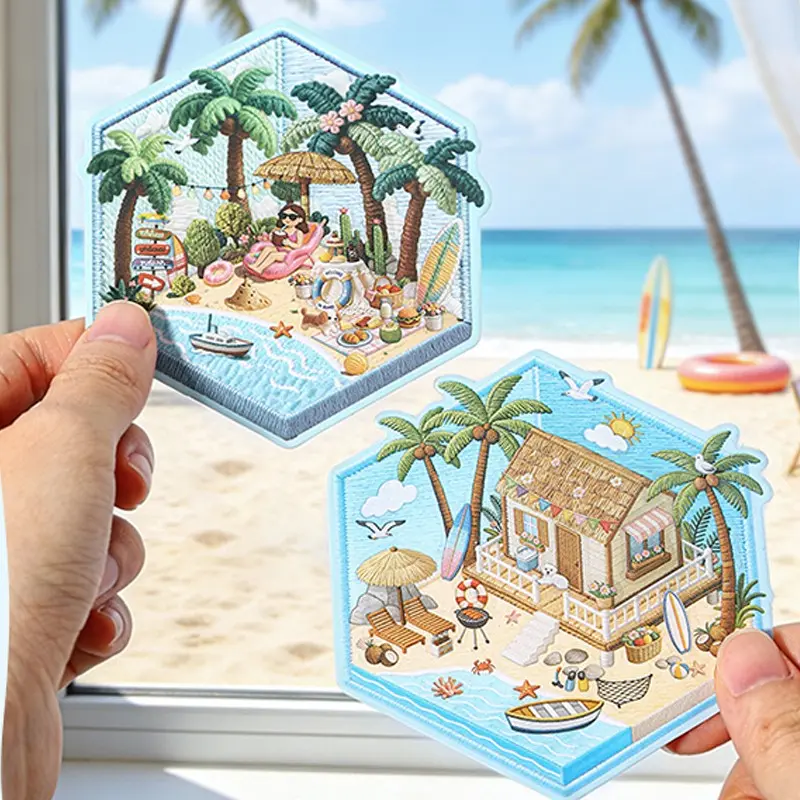 Summer Theme Scrapbooking Stickers, DIY Journal Planner Decorations, Frame Album Adhesives, 4 Packs, Creative Crafting Supplies