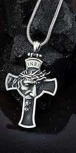 Cross Necklace for Men - Real 925K Sterling Silver Pendant, Timeless Symbol of Faith, Oxidized Silver Crucifix Necklaces