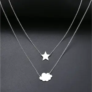 Star, Cloud Necklace - Silver