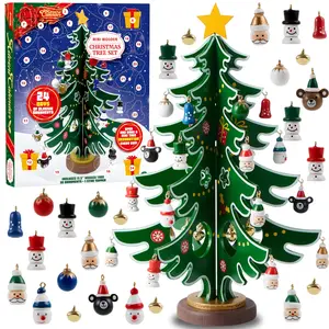 2025 Christmas Advent Calendar, 24 Days Countdown Calendar with Christmas Tree 24 PCS Ornaments for Boys Girls & Kids Party Favors, Classroom Prizes Xmas Gift, Xmas Tree Countdown Valentine's Day Gifts for Kids