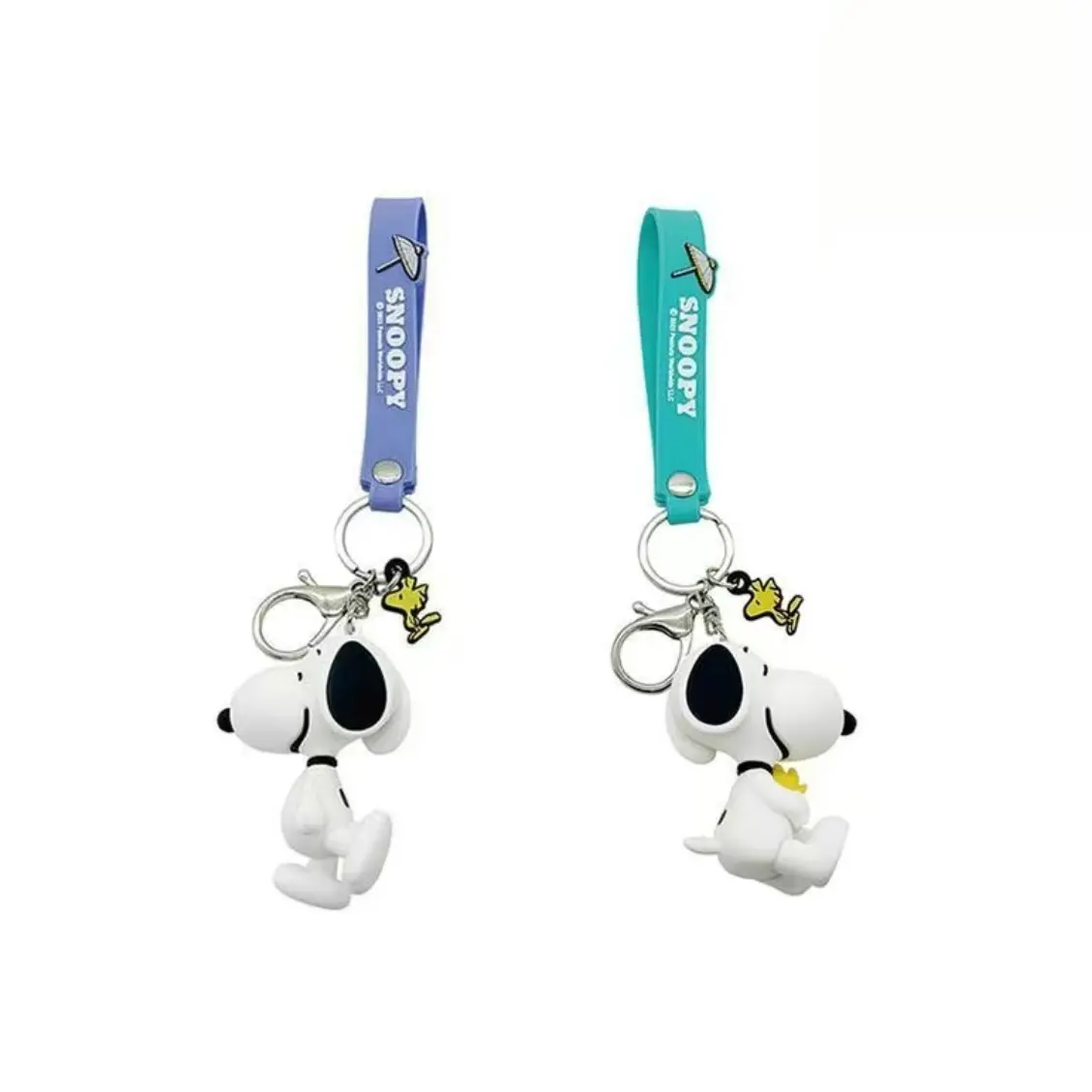 MINISO Snoopy Cute Plush Keychain Silicone Car Couple Key Pendant Backpack Small Charm Creative Key Ring  075