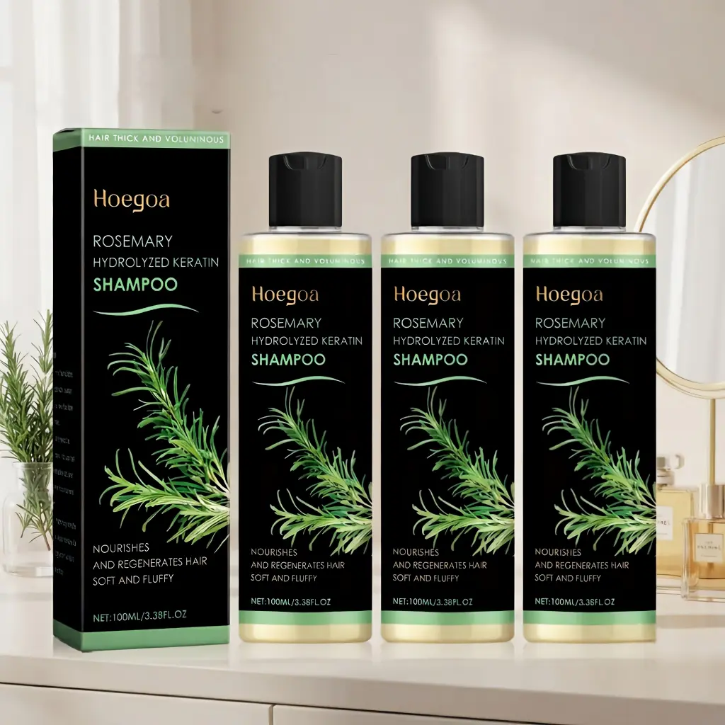 【BUY 2 GET 1 FREE】Rosemary Hair Growth Shampoo, Plant-based Natural Extract & Hydrolyzed Keratin Formula, Anti-Hair Loss, Oil Control, Dandruff Care, Itchy Scalp Soothing, Moisture Repair & Shine Restoration for Oily Scalp Daily Care