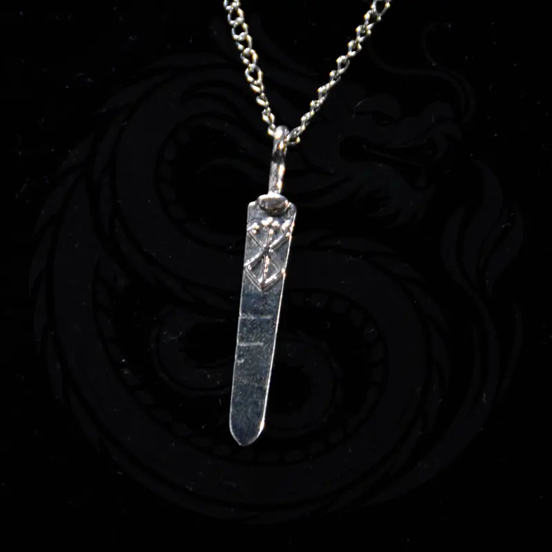 Unisex Dragon Slayer Sword Necklace Set - Bold Anime Icon Durable Alloy Pendant, 7g 19.69in Easy-Fit Chain, Intricate Detailing, Excellent Durability, Casual Costume Jewelry for Cosplay & Daily Wear, Collectible Accessory