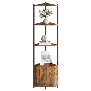5-Tier Corner Shelf Stand, 58" Tall Wooden Shelves for Storage & Display, Plant Stand for Living Room Bedroom Kitchen Bathroom Home Office