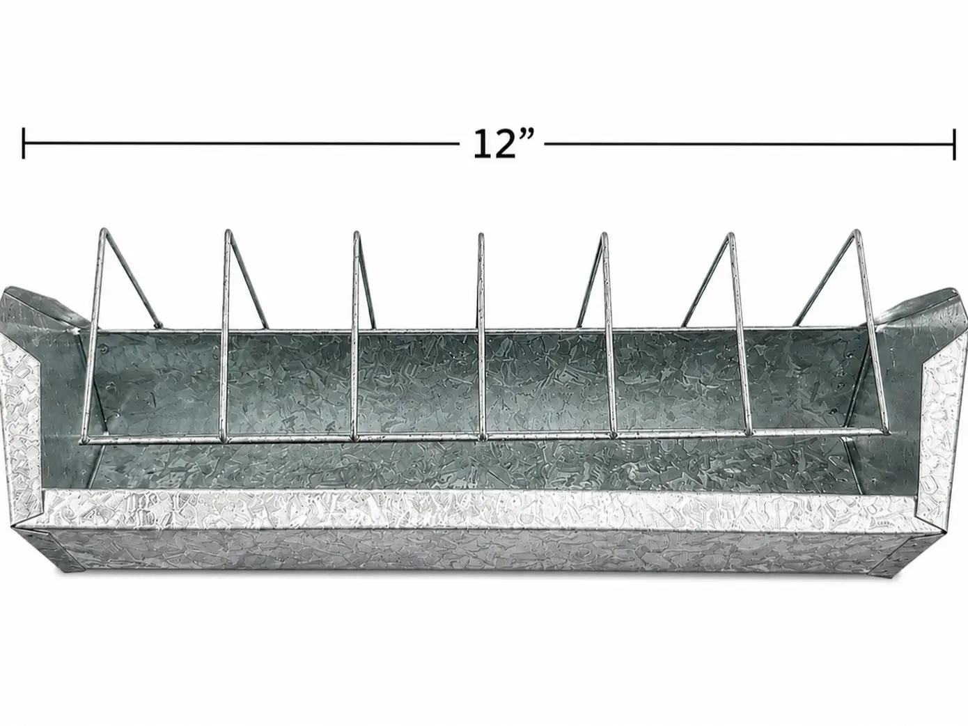Galvanized steel livestock feeder trough 12"