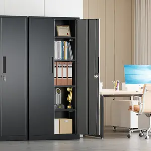 5-Tier Lockable Metal Filing Cabinet | Small Footprint, Modern Style, Floor Mount, Ideal for Storing Documents and Office Supplies