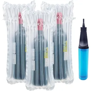 Bottle Travel Protector Bags,  15 Packs Inflatable Air Column Packaging Bubble Bag with Free Inflator Pump,   Bottle Protector,Safe Choice for  Transportation