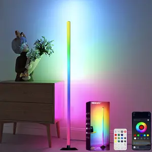 Smart LED Floor Lamp with Remote Control, RGB Color Changing, Dimmable, Music Sync, USB Powered, Ideal for Bedroom, Living Room, Party