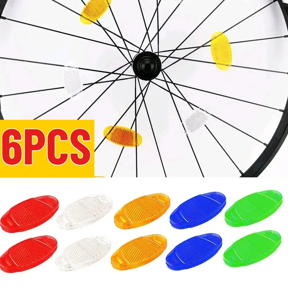6Pcs Bicycle Mountain Bike Spoke Lights Car Strip Reflectors Bicycle Reflector Bicycle Warning Lights Bike Accessories