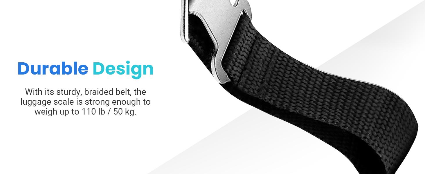 Etekcity Luggage Scale, Travel Essentials, Digital Weight Scales for, Portable Handheld Scale with Temperature Sensor, Rubber Paint, 110 Pounds