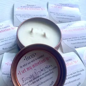 CANDLE INTENTION STICKERS ( SET) - get your sticker & make new intentions for intentions & manifestation - compatible with 2oz & 4 oz tin candles