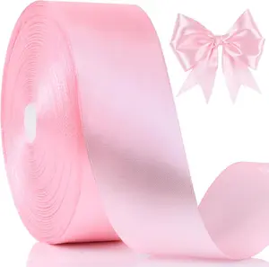 100 Yards Ribbon Pink Satin Ribbon,Single Face Satin Ribbons,Perfect for Gift Wrapping,Wedding Decoration,Handmade Bows, Wrapping Bouquet and More