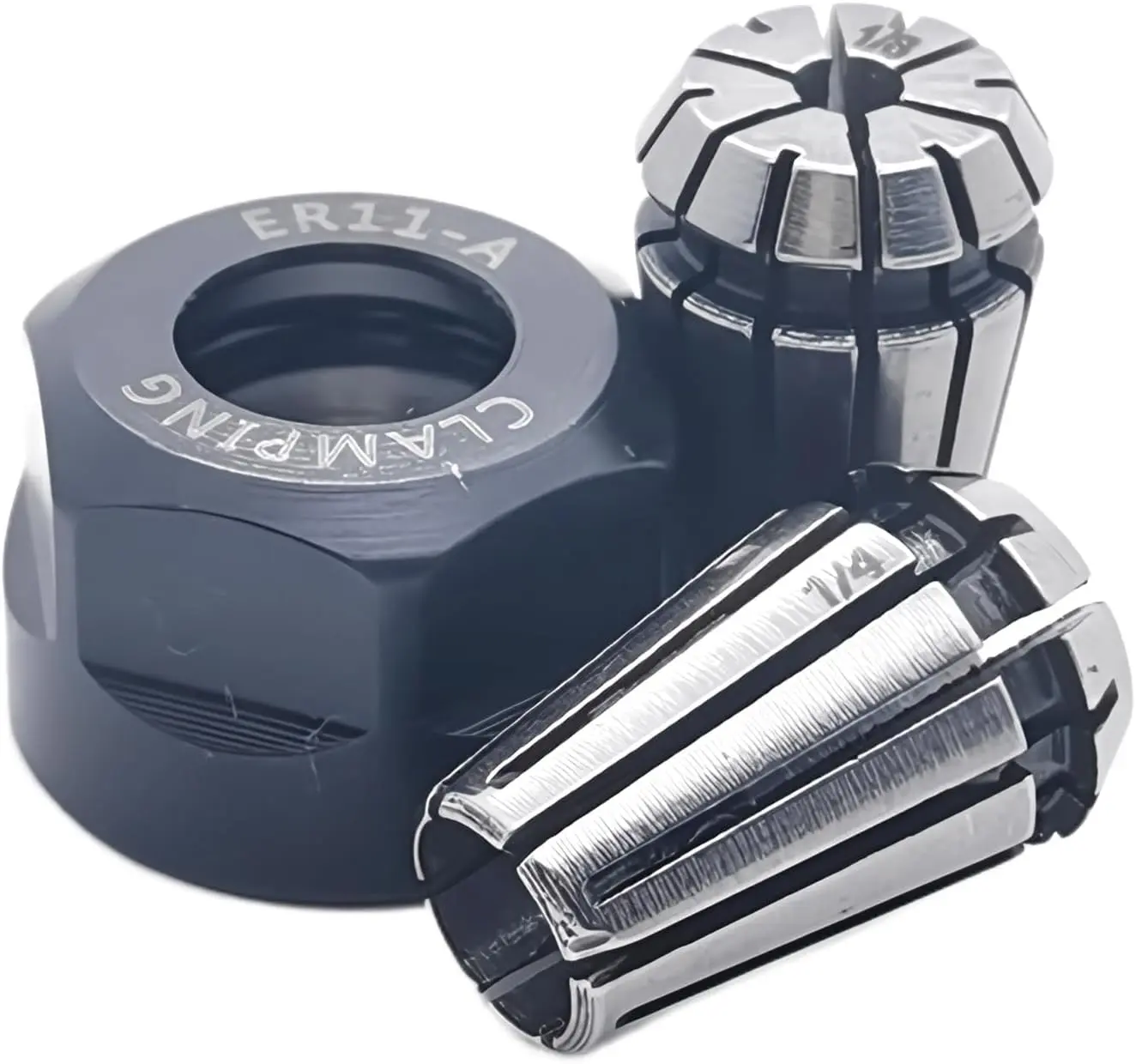 ER11 Spring Collet Nut Set - High Precision 1/8 Inch and 1/4 Inch for CNC Engraving Mechine/Lathe Milling Tool (1/4"+1/8" Collet Nut Set)
