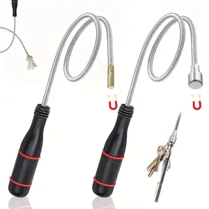 2pcs 60cm magnetic pickup set, 2 models, flexible magnetic rod - a versatile magnetic pickup tool suitable for auto repair, construction workshops - ideal for mechanics and DIY projects, magnetic gripping tool.