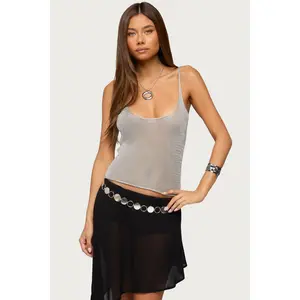 Meena Shiny Knit Tank Top