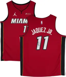 Jaime Jaquez Jr. Miami Heat Autographed Jordan Brand Red Statement Swingman Jersey - Fanatics Authentic Certified