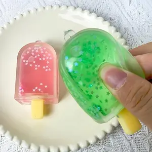Taba Squishy Glitter Popsicle Fidget Squishes Ice Cream Fake Food Squishy Relieve Anxiety Stress Relief Vent Toys Pudding Gift