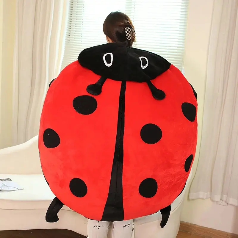 Huge Size Ladybug Clothes Cosplay Insect Shell Giant Beetle Plush Pillow Stuffed Soft Big Cushion Creative Kids Baby Xmas Gift