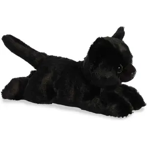Stuffed Animal - Playful Ease - Timeless Companions - Black 8 Inches